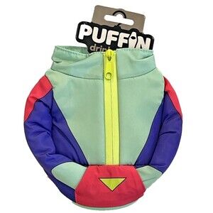 NWT Puffin Beverage The Miller Multicolor Ski Jacket Drinkwear Can Koozie